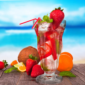 Mezchi pina colada fountain glasses for tropical drinks.