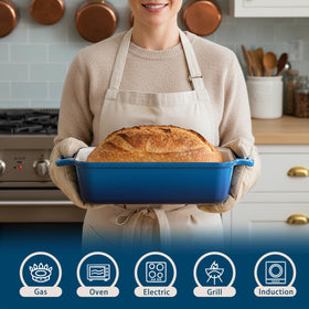 Mezzalur Dutch oven loaf pan in use for sourdough baking.