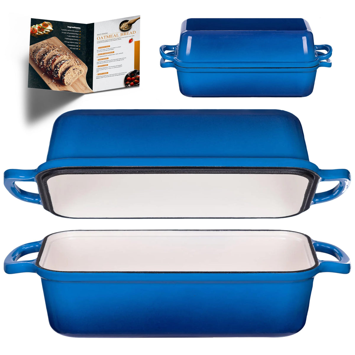 Mezzalur loaf pan with lid 11x5 inches for even heat and crust.