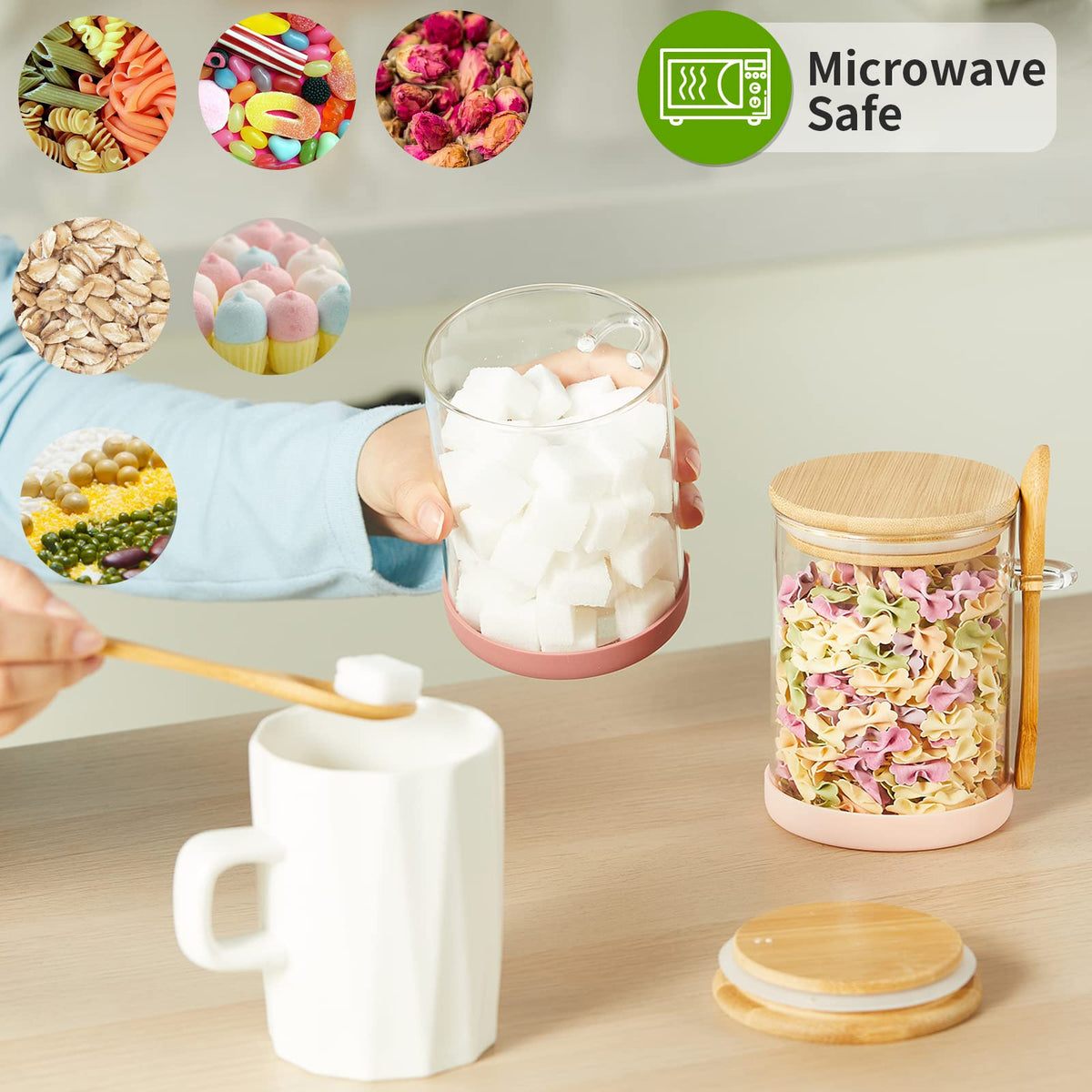 Mfacoy borosilicate glass withstands temperature ranges for versatile kitchen use.