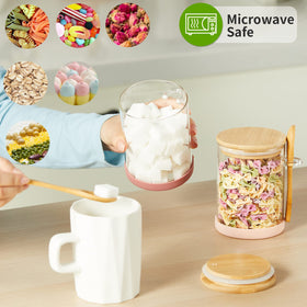 Mfacoy borosilicate glass withstands temperature ranges for versatile kitchen use.