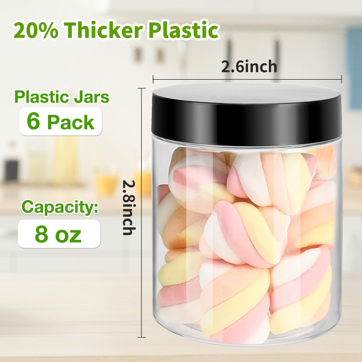 Mfacoy clear storage jar shows contents clearly for labeling