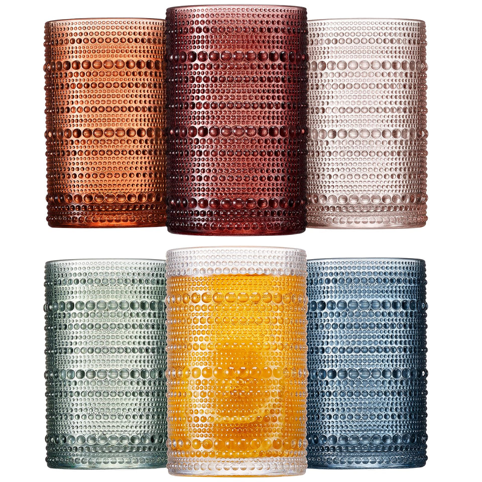 Mfacoy colored hobnail glasses blue 12oz for vibrant cocktails and cool beverages.