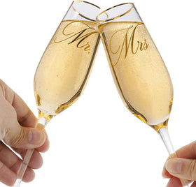 Mfacoy crystal-clear flutes showcasing moments during engagement celebrations.