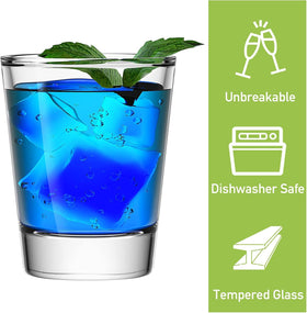 Mfacoy dishwasher-safe clear shot glasses for easy cleanup after parties