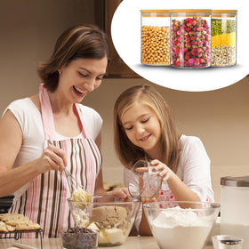 Mfacoy dishwasher safe glass jars simplify cleaning after use.
