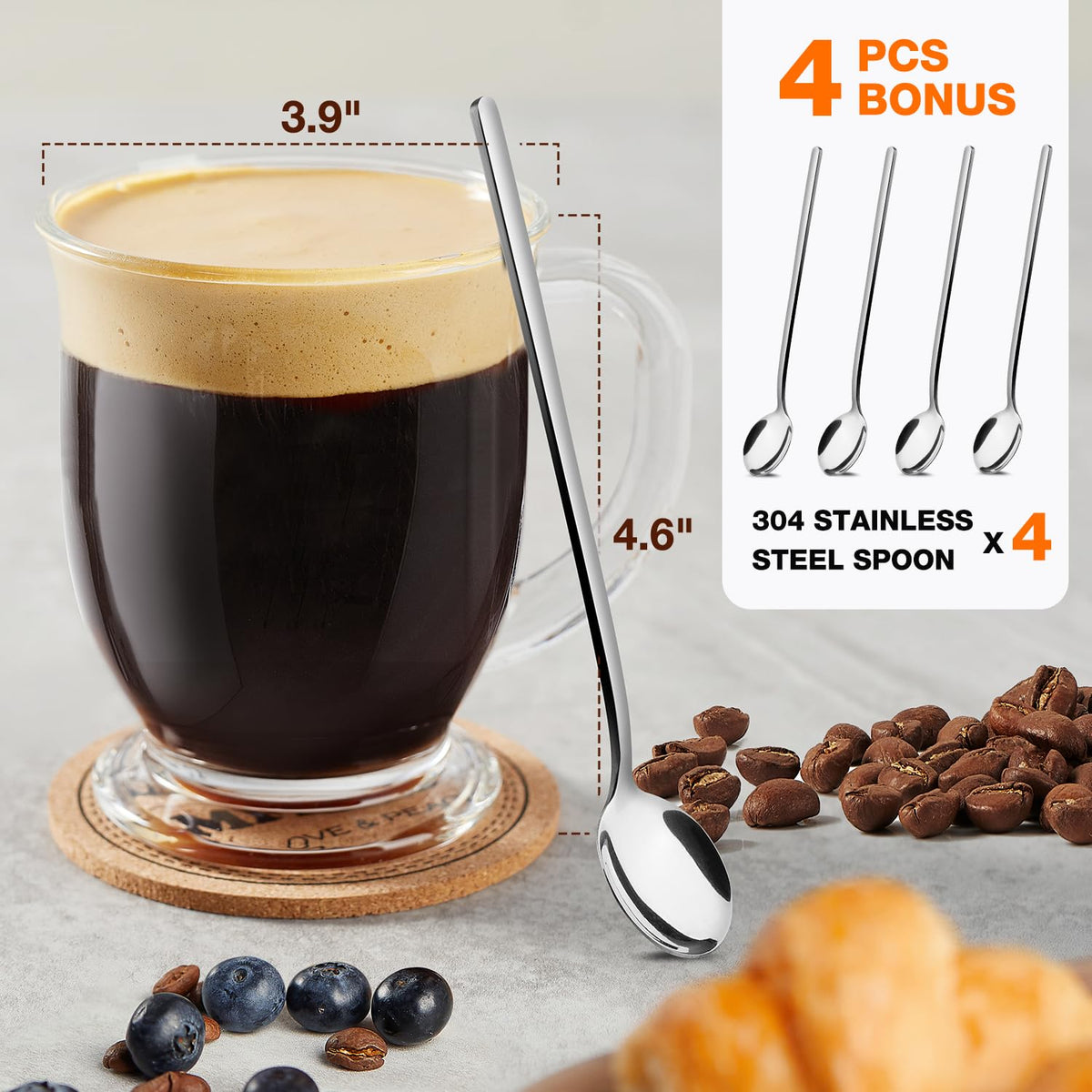Mfacoy 15oz mug features a wide base to prevent tipping during daily use.