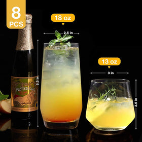 Mfacoy highball glasses with heavy base for stability