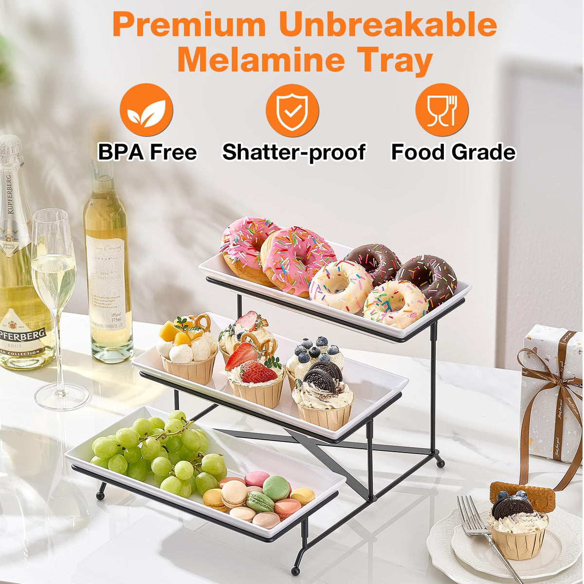Mfacoy melamine tray set BPA-free and safe for everyday use