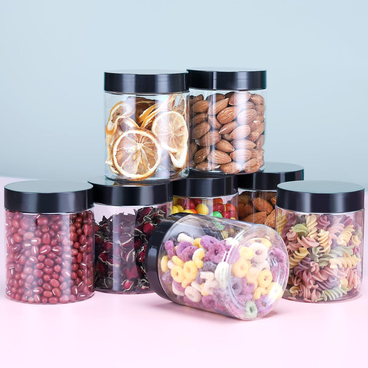 Mfacoy 6-pack storage jars ideal for pantry, crafts