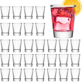 Mfacoy shot glasses 30-pack with heavy base for stable serving