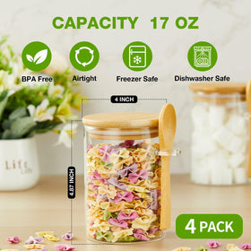 Mfacoy silicone-sealed bamboo lid blocks moisture to preserve dry ingredients.
