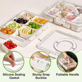 Mfacoy Snackle Box container's transparent body shows contents at a glance.
