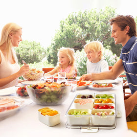 Mfacoy Snackle Box container suits holidays, parties, picnics, and gatherings as a portable platter.