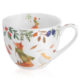 MFoffice autumn forest mug features a fox design for cozy coffee.