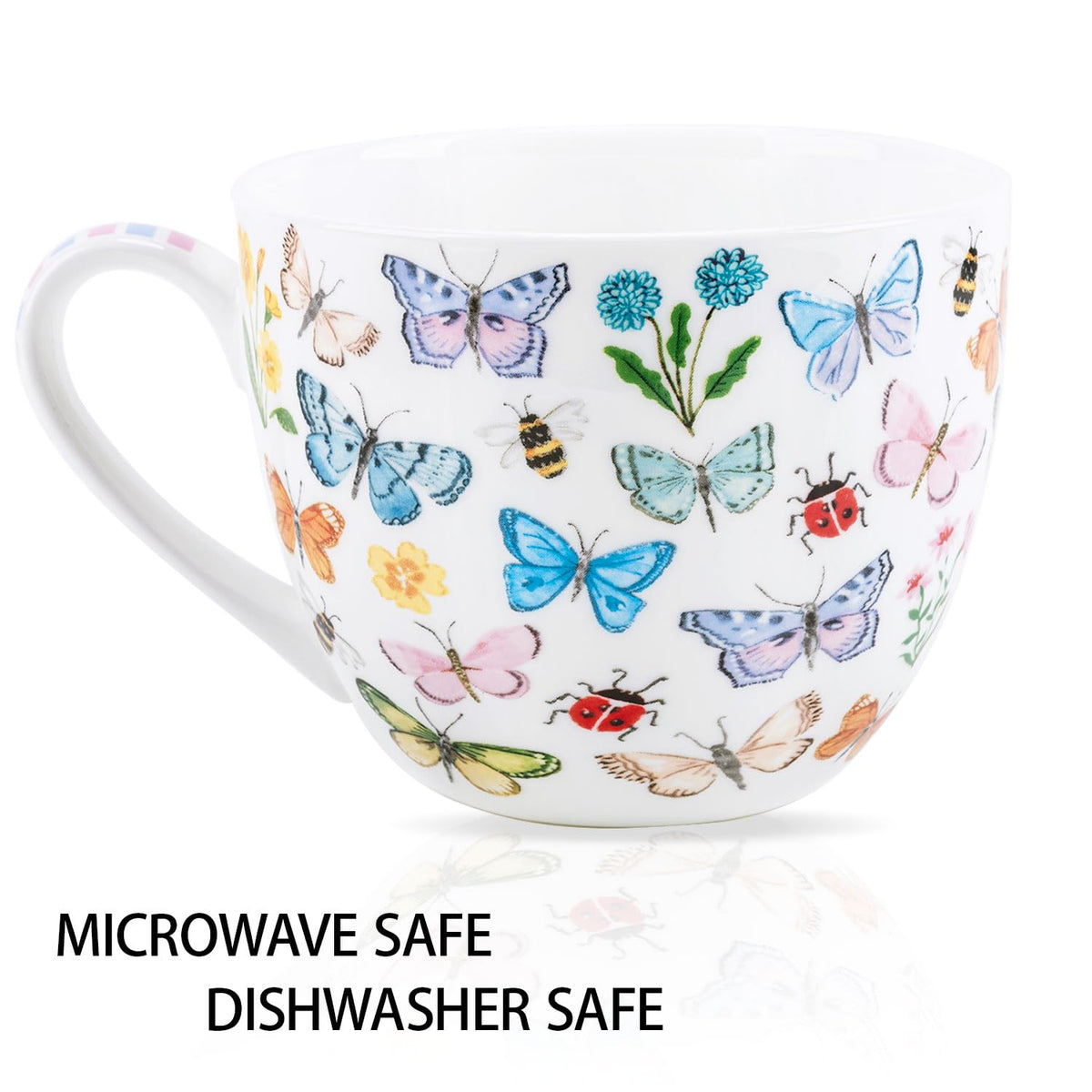 MFoffice Bone china 20oz mug emphasizes premium feel and microwave-safe use.