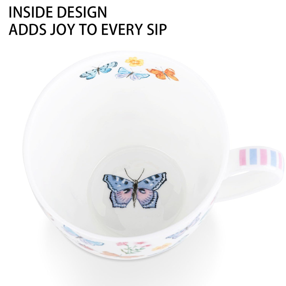 MFoffice Colorful Butterfly Mug gift box-ready packaging boosts gift appeal.