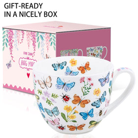 MFoffice Colorful Butterfly Mug inside-butterflies reveal cheerful butterflies with every sip.
