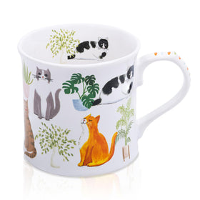 MFoffice Cute Cats and Plants mug front view for daily coffee rituals.