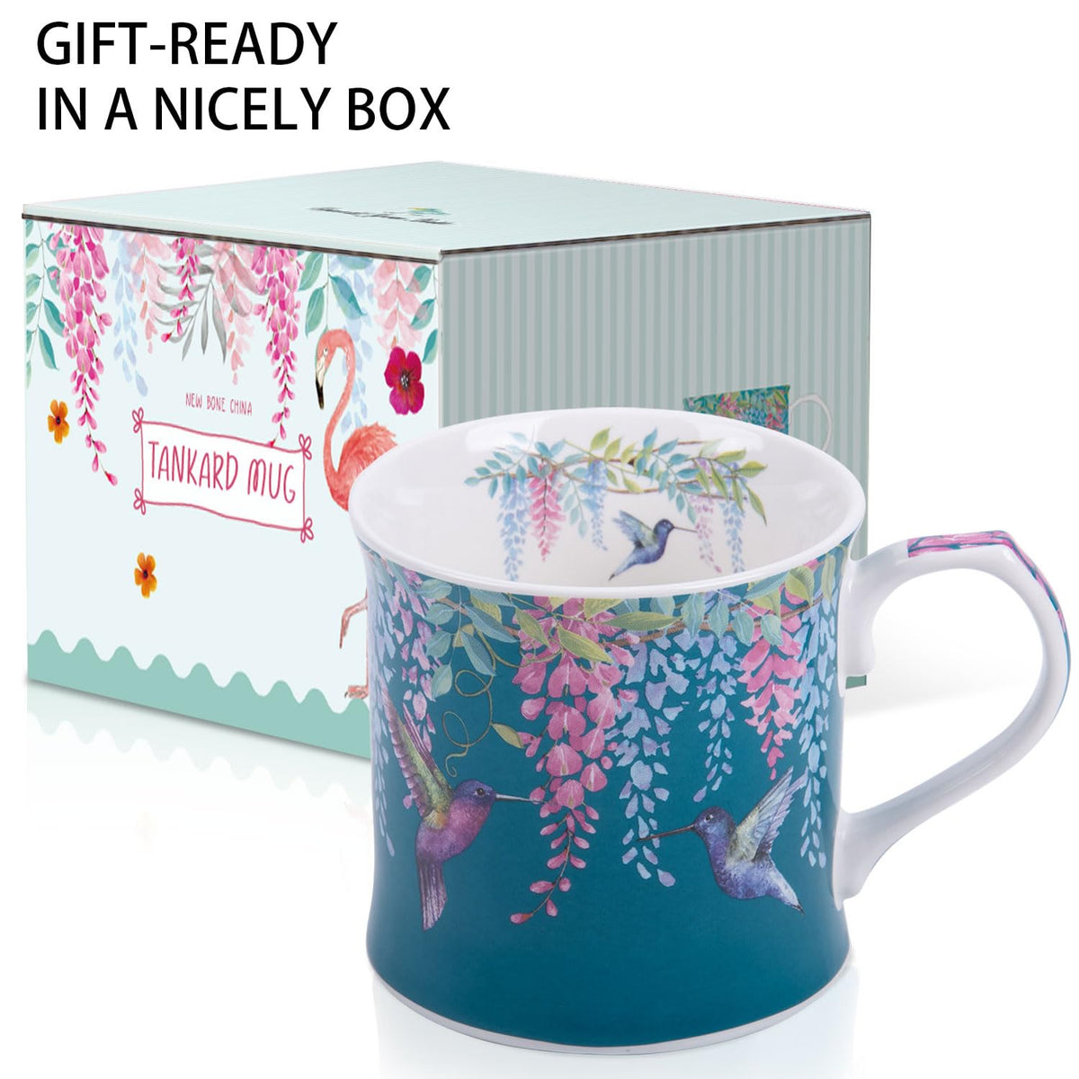MFoffice 12oz bone china mug microwave safe and lead-free.