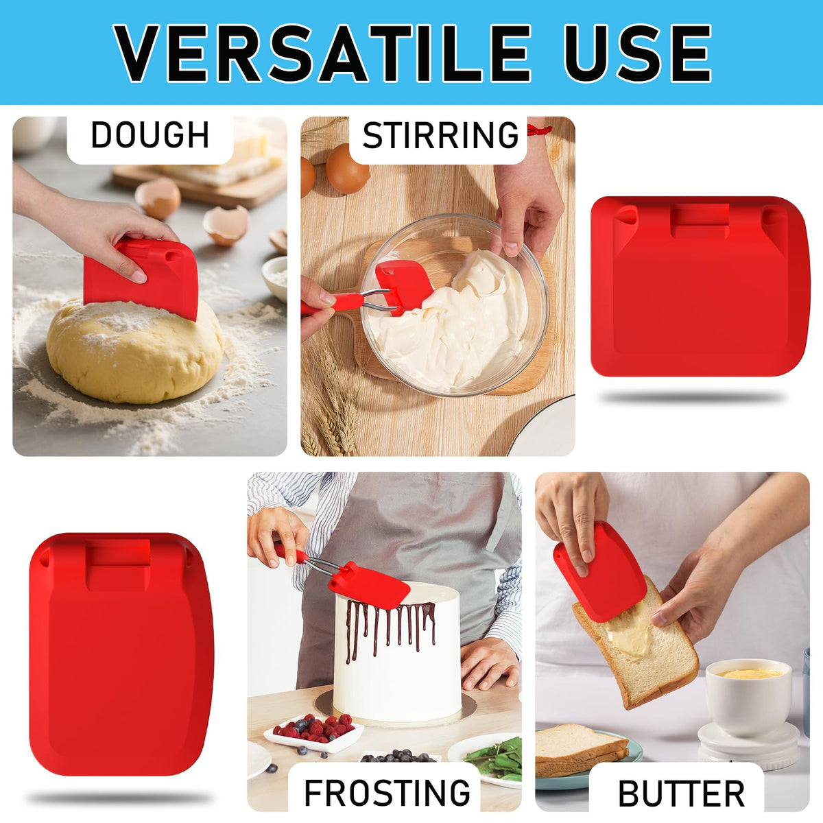 MFTEK beveled-edge spatula slides under food for easy lifting