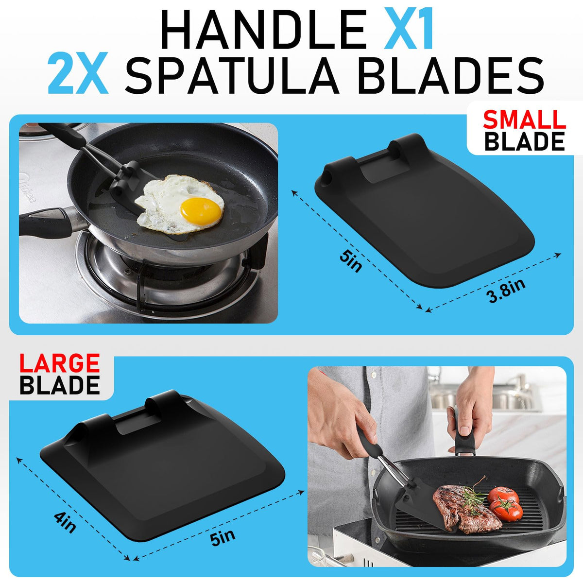 MFTEK beveled-edge spatula head slides under food easily