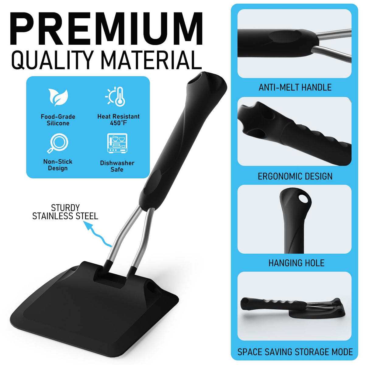 MFTEK ergonomic silicone handle with steel core for comfortable grip