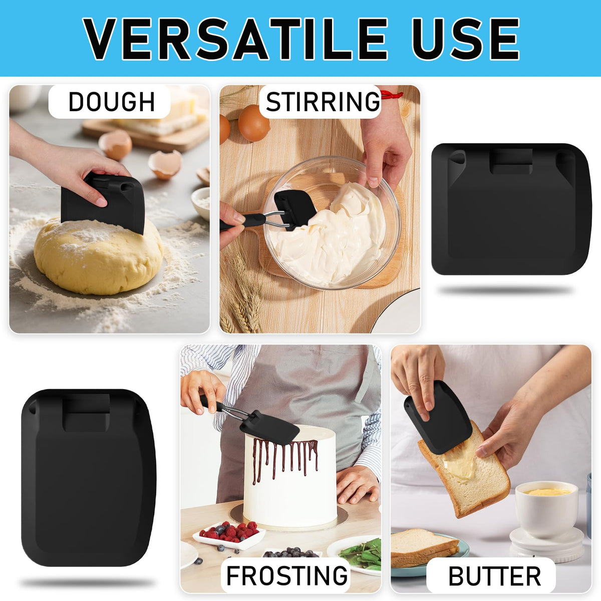 MFTEK heat-resistant flexible spatula lifts heavy foods smoothly