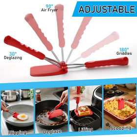 MFTEK spatula with adjustable angle for easy flipping on griddles and pans