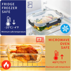 MFY borosilicate glass container stacked neatly for compact storage.