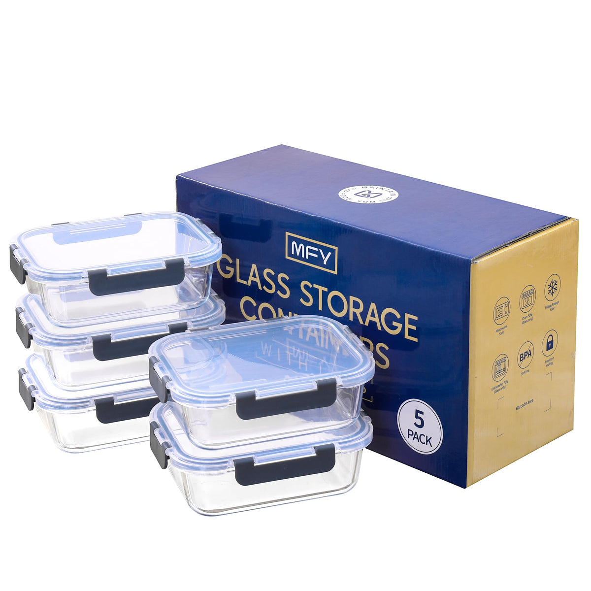 MFY 5-pack for meal prep, leftovers, and on the go lunches.