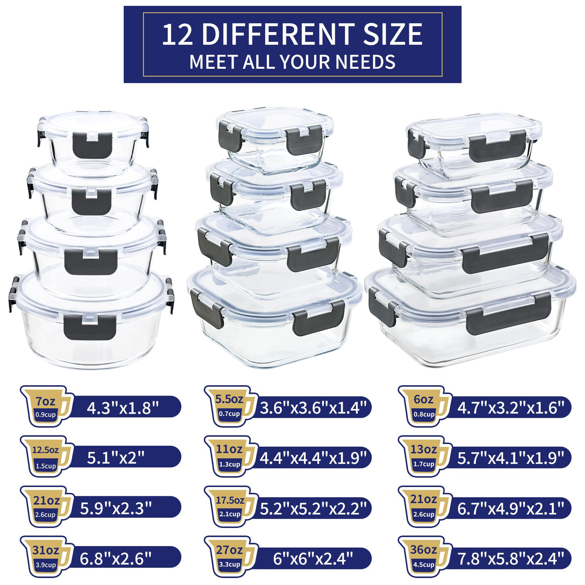 MFY rectangular 36oz container ideal for large portions and meals.