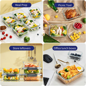 MFY stackable design with gray lids saves cabinet space.
