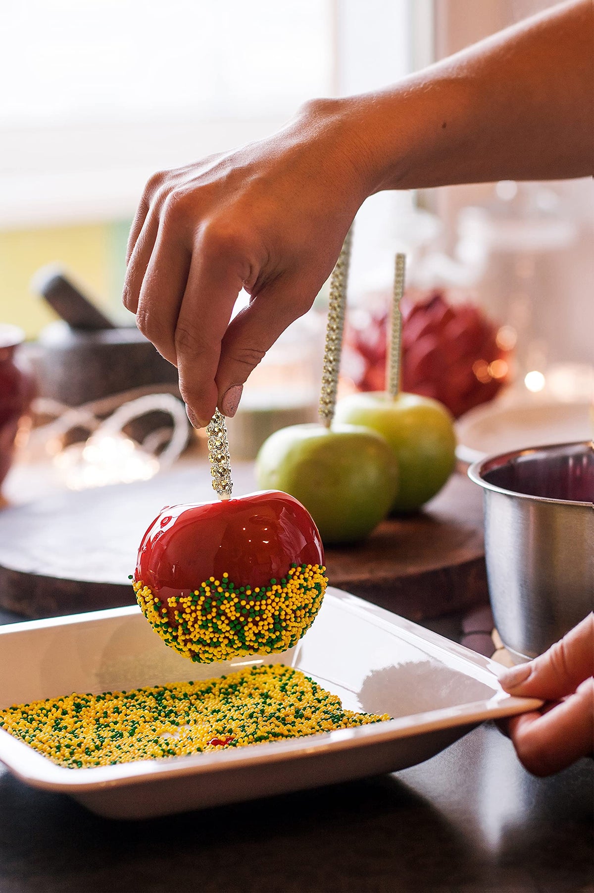 Gold-tone gloss on each stick catches light for photogenic treats.