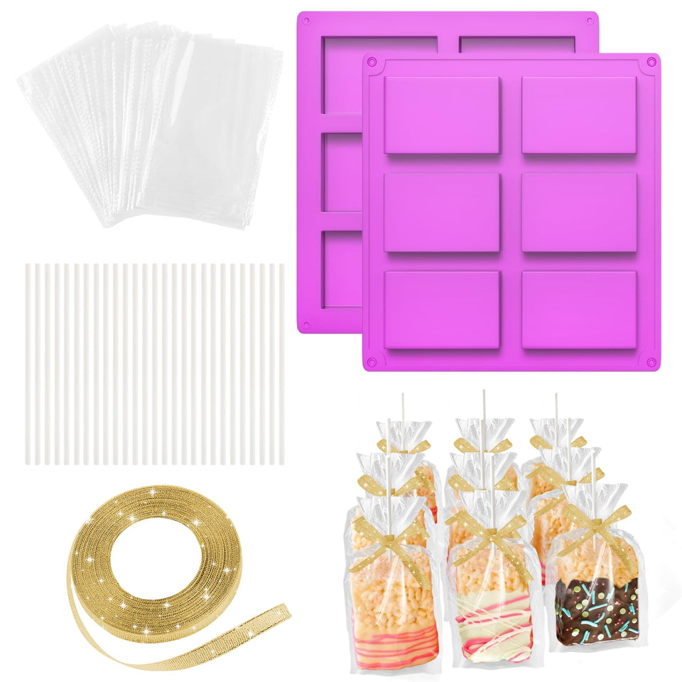 MGWOTH Rice Krispie Treats Making Set with two molds for uniform bars.