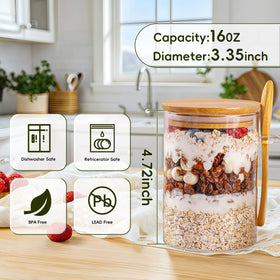 MHDCLY multiuse glass container suitable for yogurt, fruits, and salads.