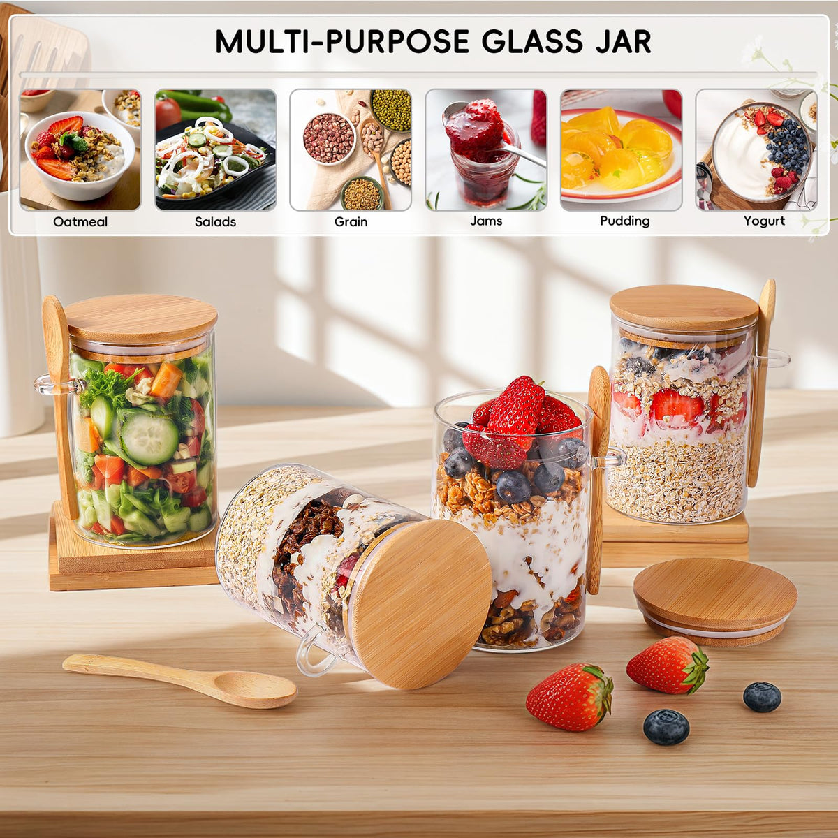MHDCLY portable oats jar ideal for on-the-go meals.
