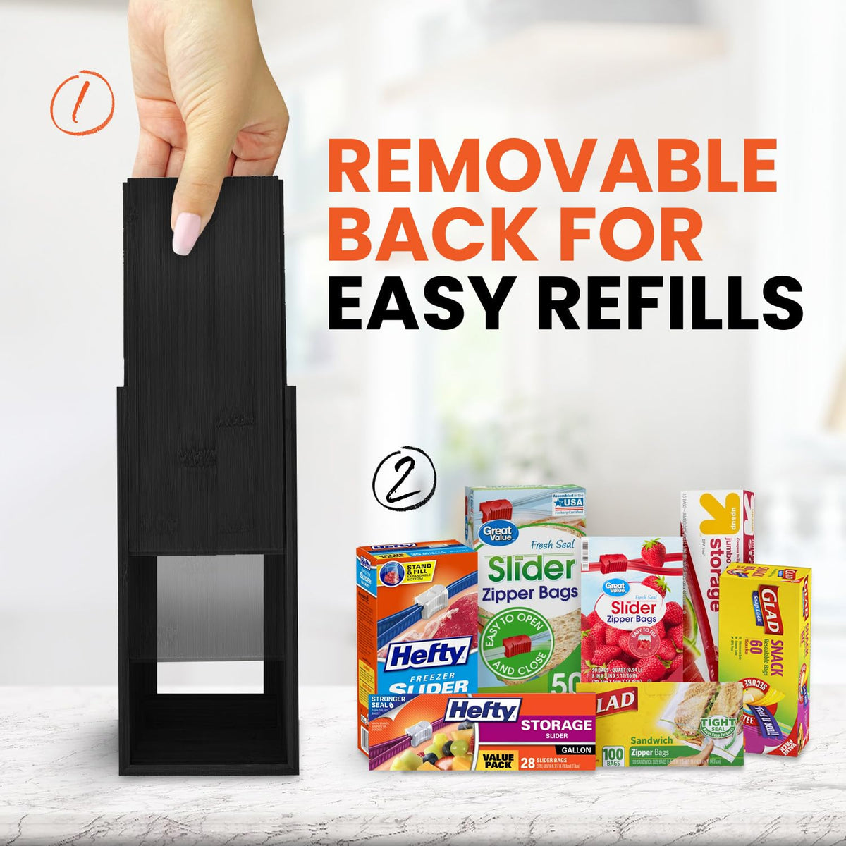 MhomeBilt organizer featuring engraved labels for easy labeling.
