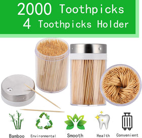 MHREN bamboo toothpicks 2000-count durable and natural