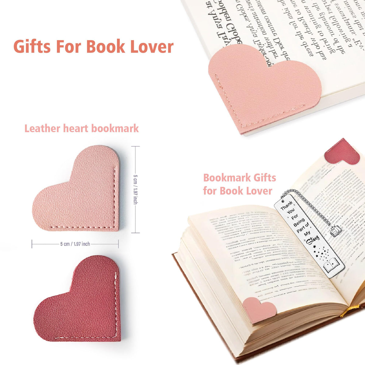MHSMHL heart shaped bookmarks to mark your place with style
