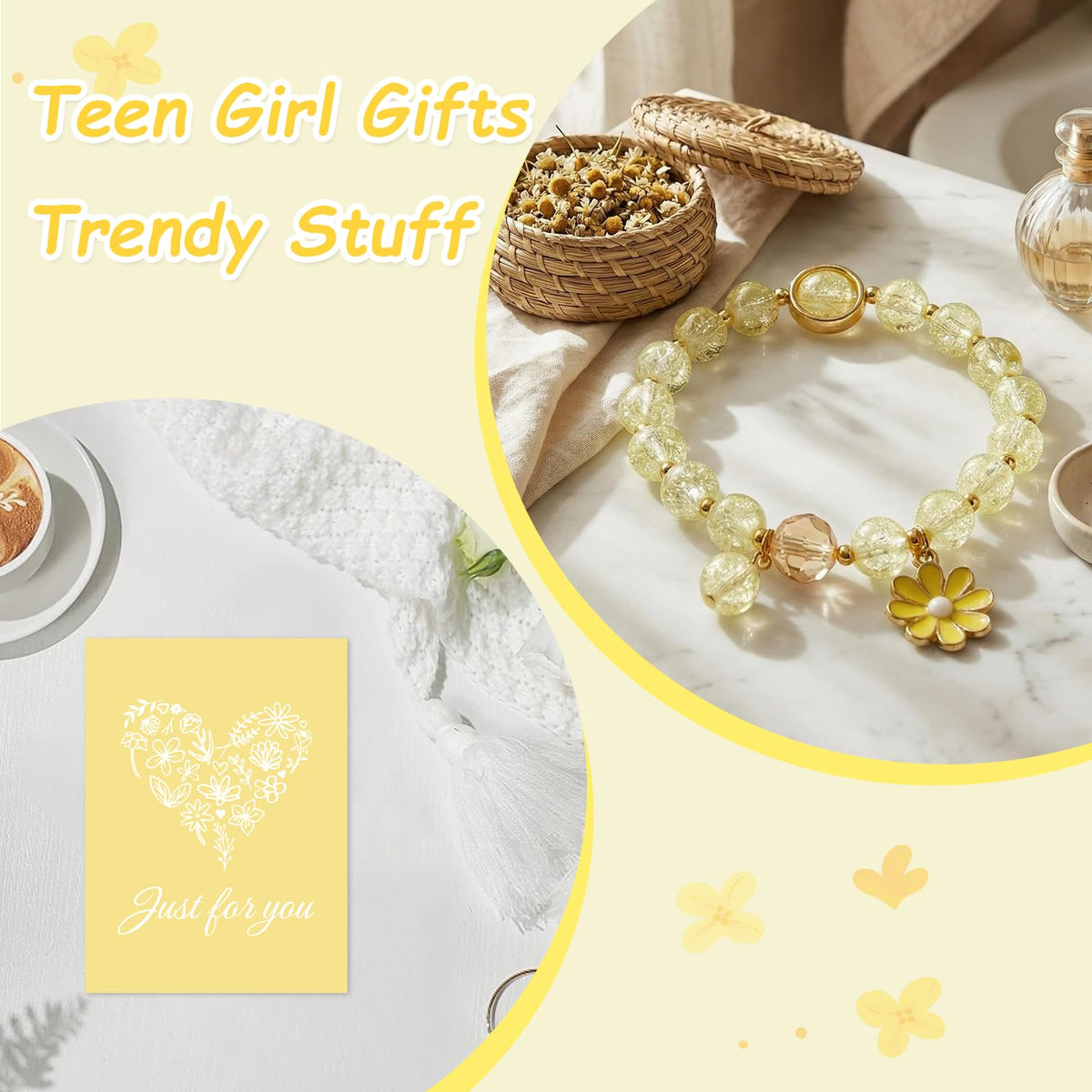 MHSMHL daisy charm bracelet for everyday wear and positive vibes.