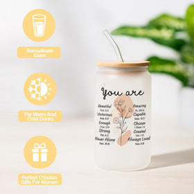 MHSMHL glass cup with Bible verse for everyday reflection and warm beverages