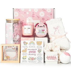 MHSMHL scented candle in pink gift box creates cozy ambiance and mood-lifting moments.