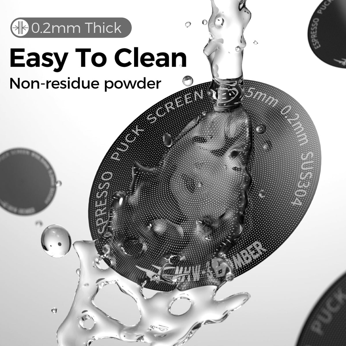 MHW-3BOMBER 54mm puck screen keeping brew head clean and easy to wipe