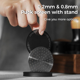 MHW-3BOMBER 54mm puck screen reduces channeling and spurts with fine perforations