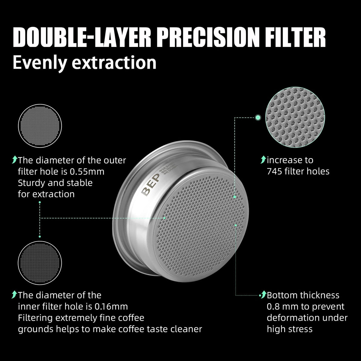 MHW-3BOMBER 745 laser-drilled perforations ensure even extraction and sweetness.