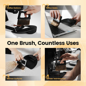 Compact kitchen use with MHW-3BOMBER set for tidy coffee bar cleanup.