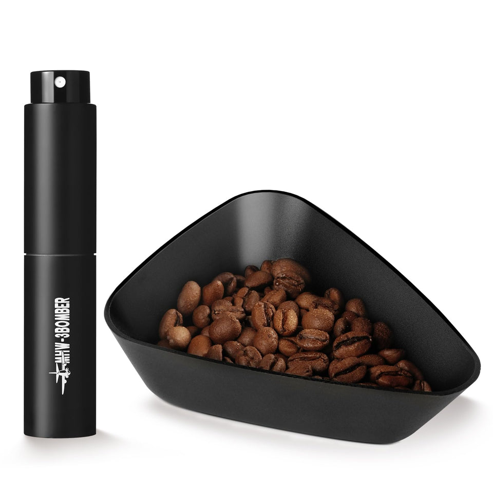 MHW-3BOMBER dosing cup pours precisely for consistent espresso dosing