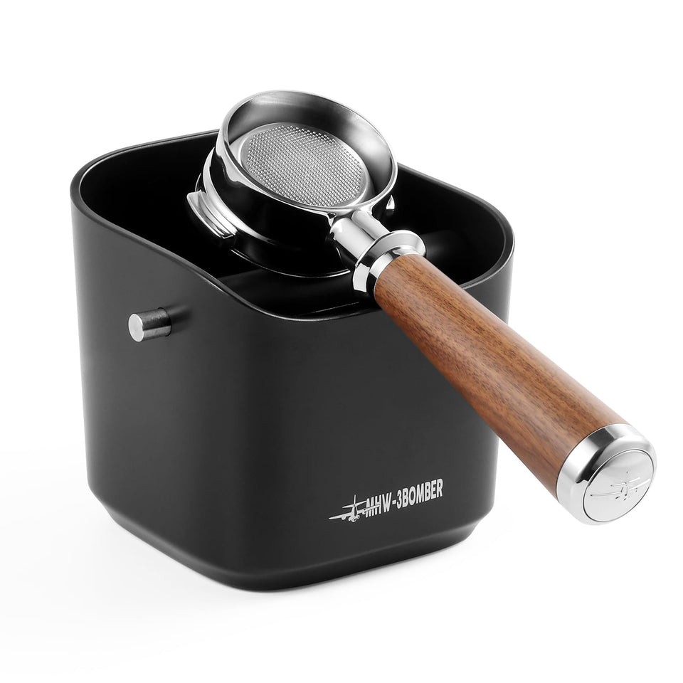 MHW-3BOMBER espresso knock box with 1.2L capacity for busy home bars.