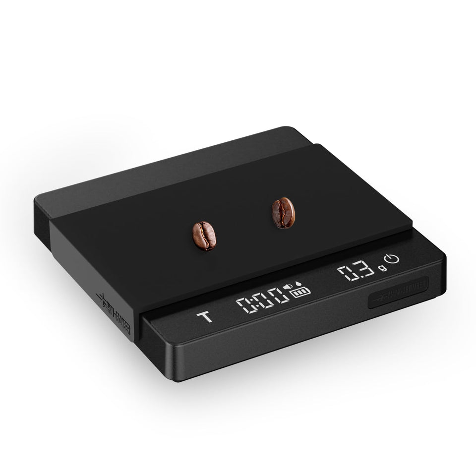 MHW-3BOMBER espresso scale front view enables precise dosing during extraction.